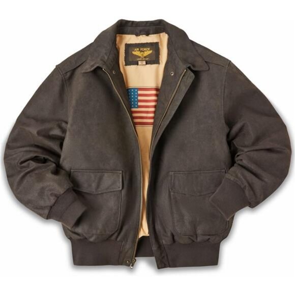 Landing Leathers Men Air Force A-2 Leather Flight Bomber Jacket
